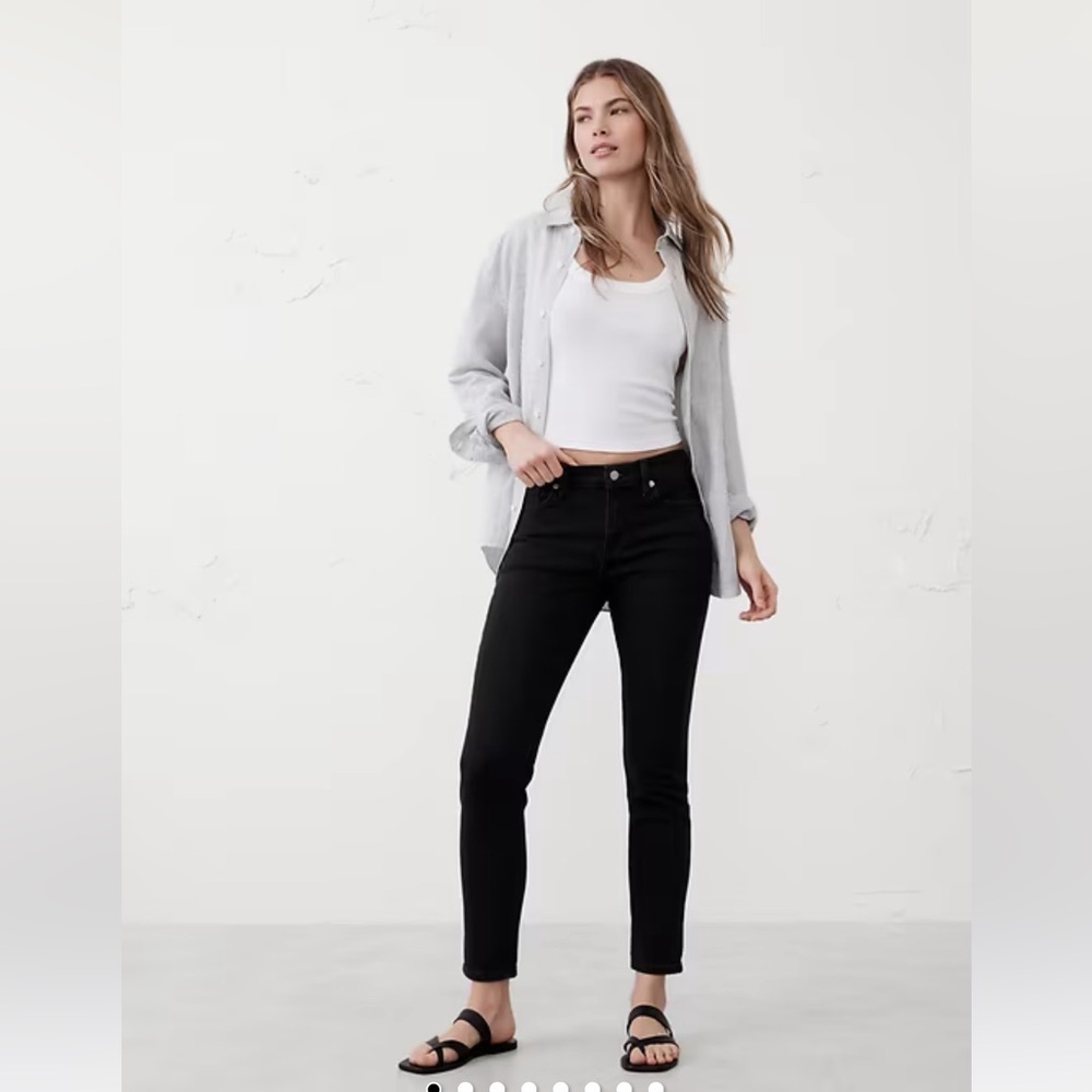 Banana Republic skinny mid rise Women's black Jeans size 0/25 NWT!